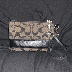 COACH Women’s Small Wristlet Signature Canvas